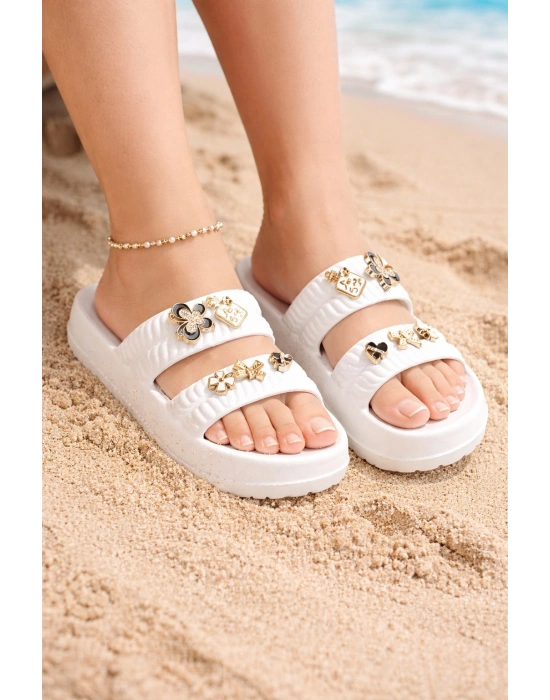 Kadın Taşlı Şık, Rahat, Konforlu Günlük Eva Terlik