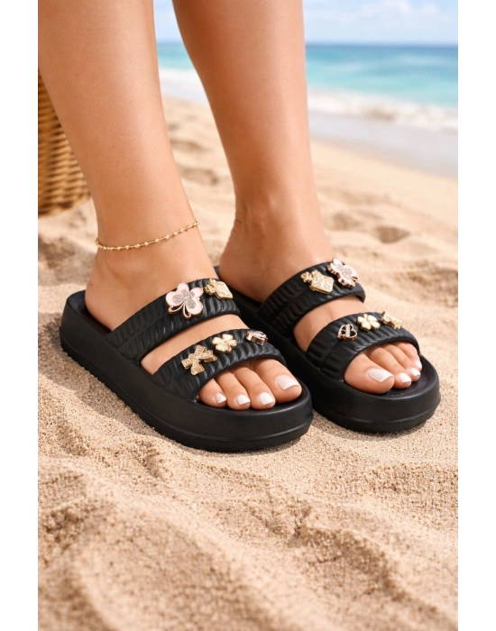 Kadın Taşlı Şık, Rahat, Konforlu Günlük Eva Terlik