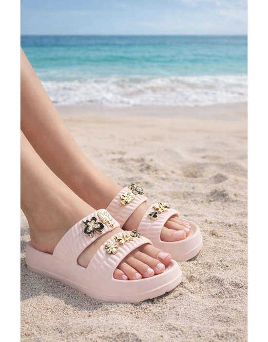 Kadın Taşlı Şık, Rahat, Konforlu Günlük Eva Terlik