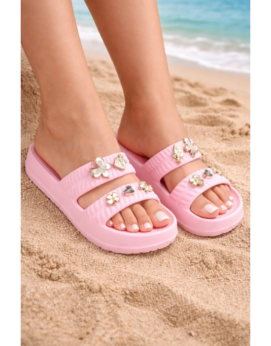 Kadın Taşlı Şık, Rahat, Konforlu Günlük Eva Terlik