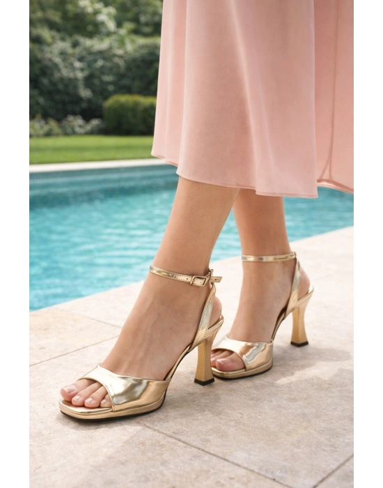 Kadın Tek Bantlı Zarif Platform Topuklu Ayakkabı