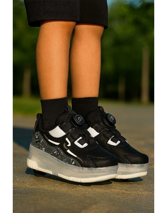 Kaykaylı Çocuk Işıklı Ayakkabı - Işıklı Patenli Kaykay Ayakkabı - Kaykay Ayakkabı