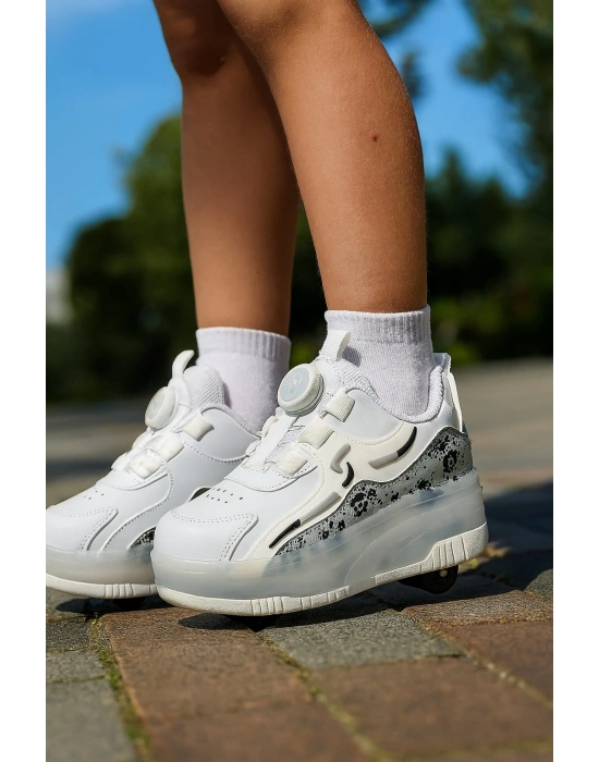 Kaykaylı Çocuk Işıklı Ayakkabı - Işıklı Patenli Kaykay Ayakkabı - Kaykay Ayakkabı