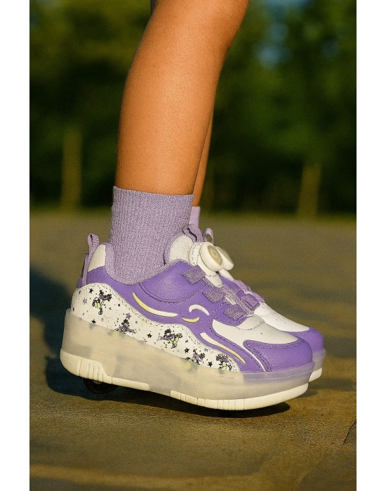 Kaykaylı Çocuk Işıklı Ayakkabı - Işıklı Patenli Kaykay Ayakkabı - Kaykay Ayakkabı