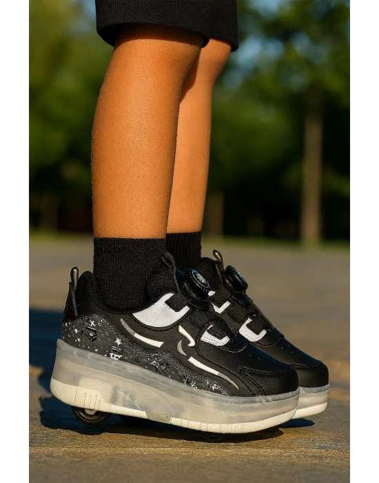 Kaykaylı Çocuk Işıklı Ayakkabı - Işıklı Patenli Kaykay Ayakkabı - Kaykay Ayakkabı