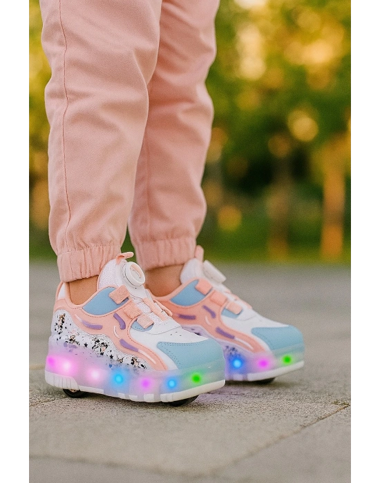 Kaykaylı Çocuk Işıklı Ayakkabı - Işıklı Patenli Kaykay Ayakkabı - Kaykay Ayakkabı