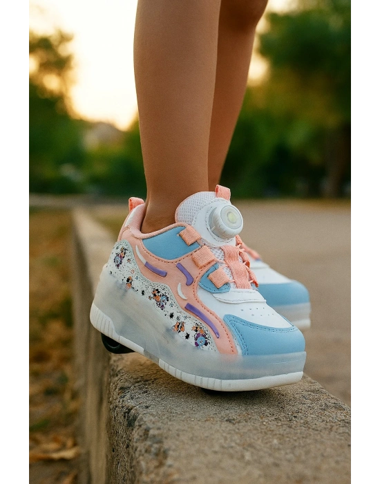 Kaykaylı Çocuk Işıklı Ayakkabı - Işıklı Patenli Kaykay Ayakkabı - Kaykay Ayakkabı