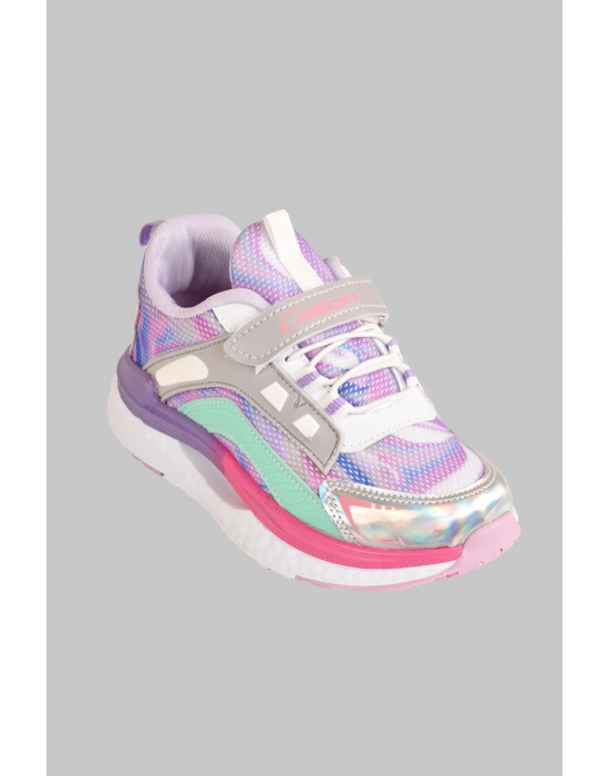 Kız Çocuk Cırtlı Hologramlı Günlük Spor Ayakkabı Sneaker