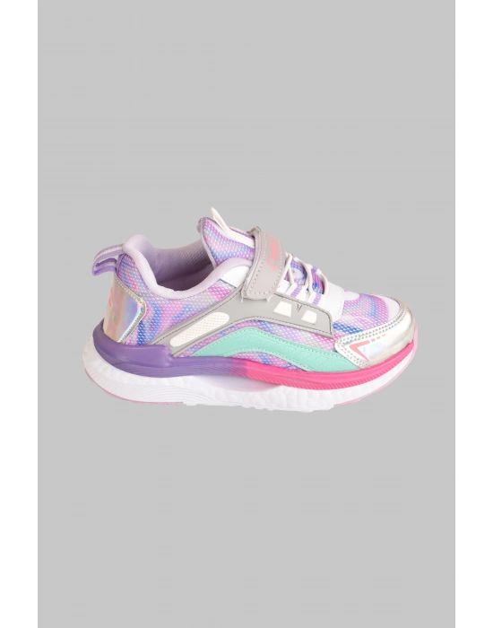 Kız Çocuk Cırtlı Hologramlı Günlük Spor Ayakkabı Sneaker
