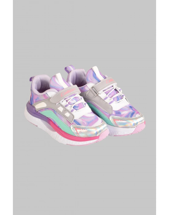 Kız Çocuk Cırtlı Hologramlı Günlük Spor Ayakkabı Sneaker