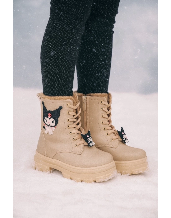 Kız Çocuk Figür Detaylı Fermuarlı Bot