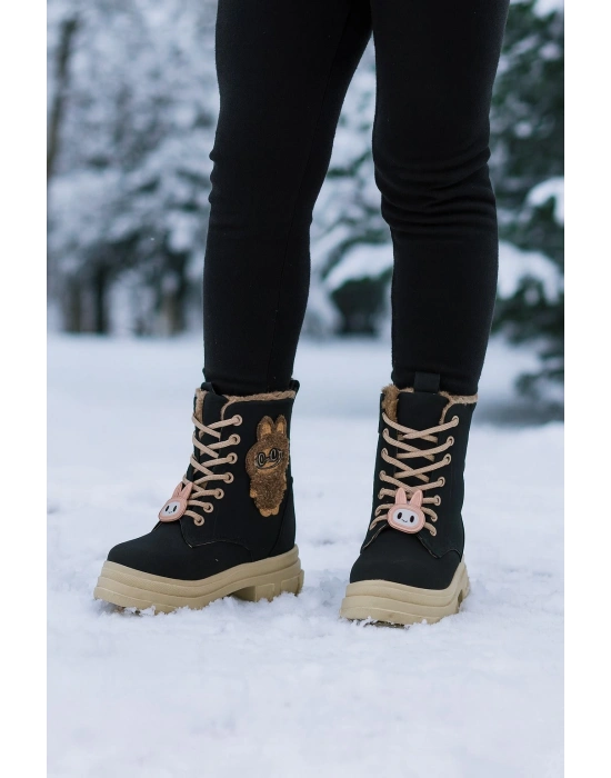 Kız Çocuk Figür Detaylı Fermuarlı Bot