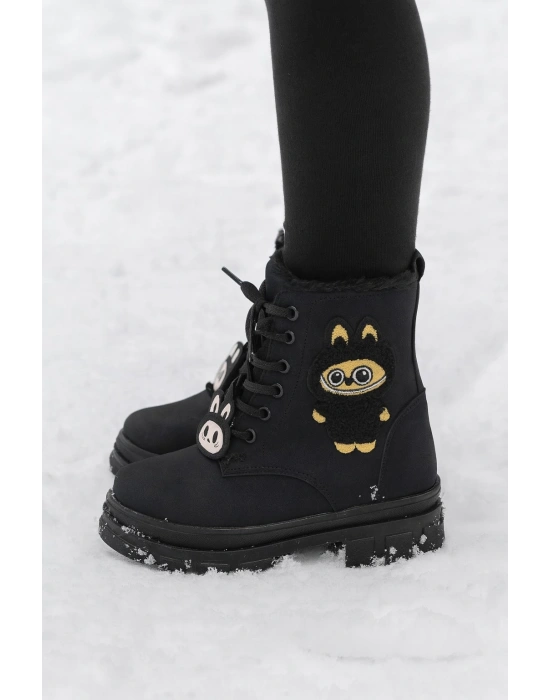 Kız Çocuk Figür Detaylı Fermuarlı Bot