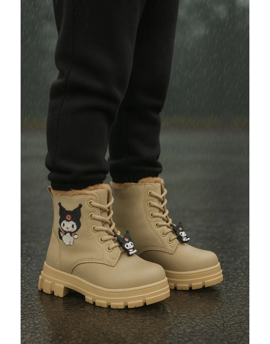 Kız Çocuk Figür Detaylı Fermuarlı Bot