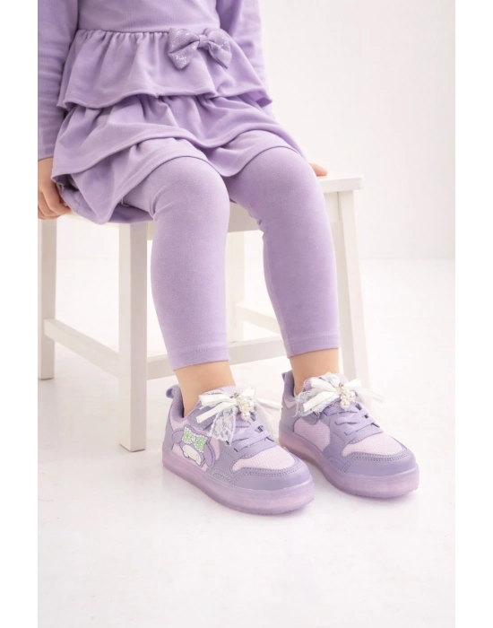 Kız Çocuk LED Taban Işıklı Spor Ayakkabı