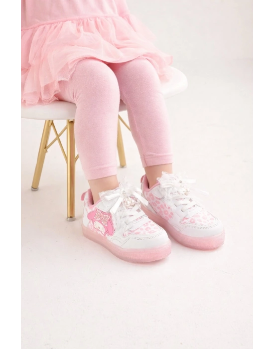 Kız Çocuk LED Taban Işıklı Spor Ayakkabı