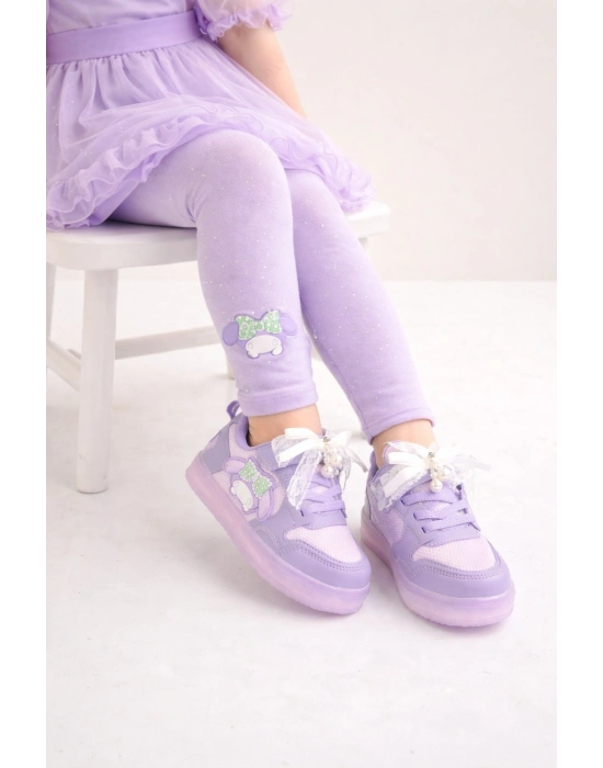 Kız Çocuk LED Taban Işıklı Spor Ayakkabı