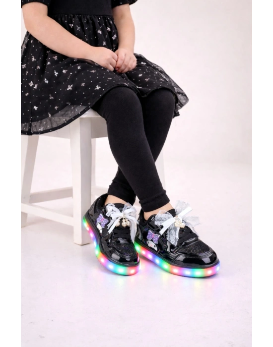Kız Çocuk LED Taban Işıklı Spor Ayakkabı