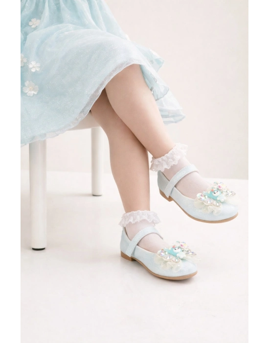 Kız Çocuk Masal Şıklığı: Fiyonk Figür Detaylı babet