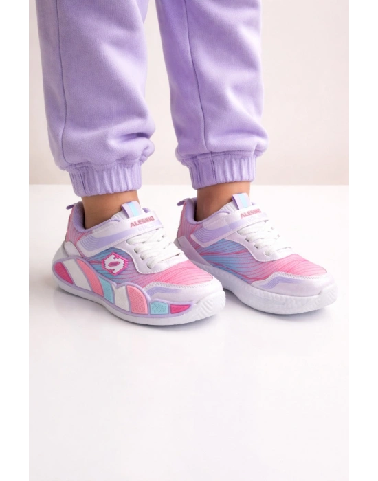 Kız Çocuk Spor Ayakkabı (Numara 22-25 IŞIKLI) – Renkli Taban, Anarok Taban, Şık ve Rahat