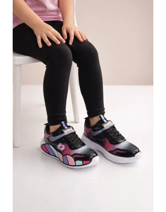 Kız Çocuk Spor Ayakkabı (Numara 22-25 IŞIKLI) – Renkli Taban, Anarok Taban, Şık ve Rahat