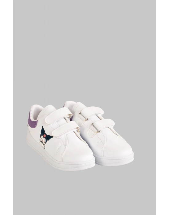 Kuromi Baskılı Cırtlı Kız Çocuk Spor Ayakkabı Sneaker