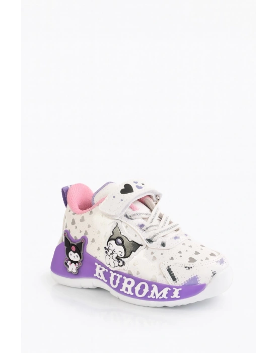 KUROMİ KIZ ÇOCUK SİYAH MAVİLİ HAFİF VE ESNEK GÜNLÜK SPOR AYAKKABI 26 İLE 30 NO ARASI IŞIKLIDIR