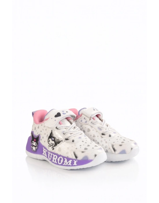 KUROMİ KIZ ÇOCUK SİYAH MAVİLİ HAFİF VE ESNEK GÜNLÜK SPOR AYAKKABI 26 İLE 30 NO ARASI IŞIKLIDIR