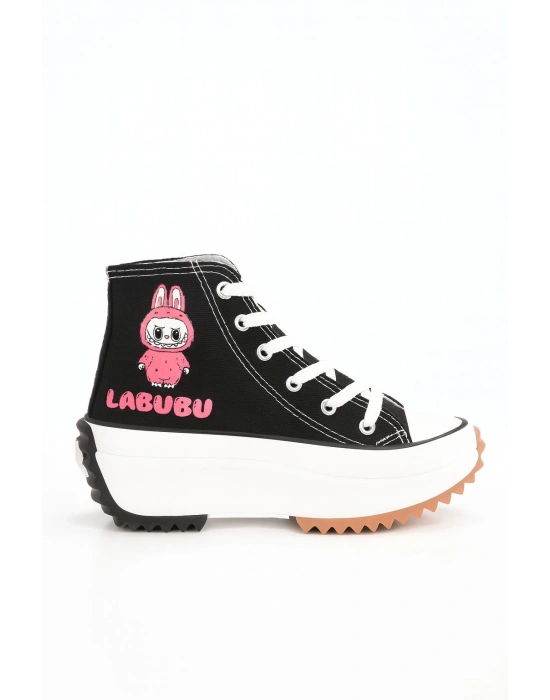 LABUBU BASKILI YÜKSEK TABAN BOĞAZLI SNEAKRS
