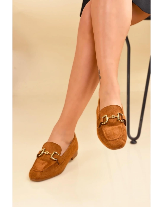 Ön Toka Aksesuarlı Kadın Loafer Babet Ayakkabı