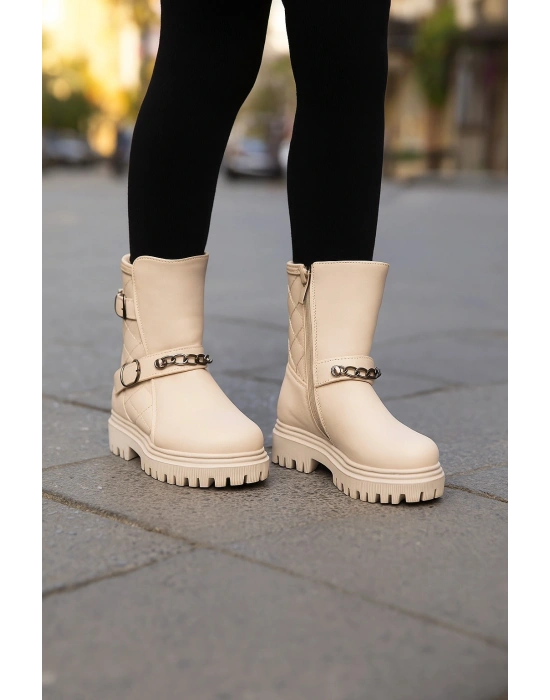 Ortopedik Bağcıklı Fermuarlı Kız Çocuk Bot Ayakkabı Siyah Kız Çocuk Bot