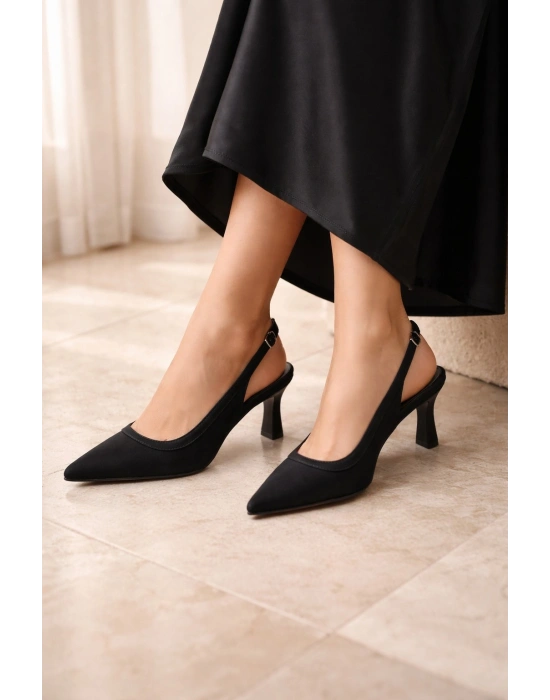 Şık ve Klasik Sivri Burun Kadın Topuklu Ayakkabı