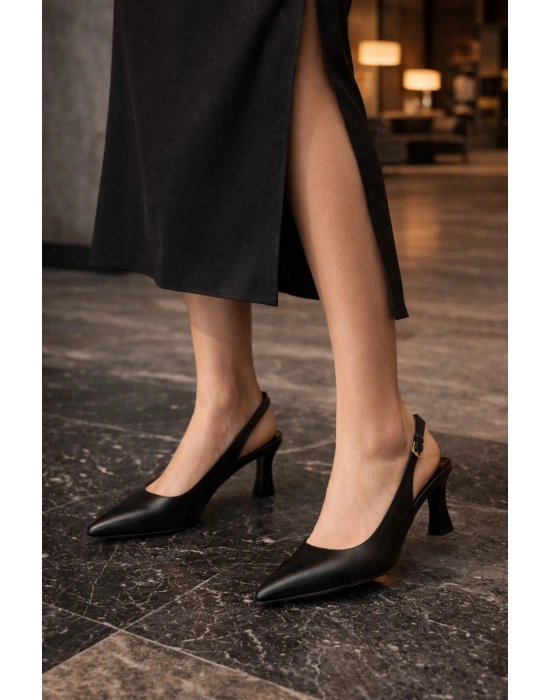 Şık ve Klasik Sivri Burun Kadın Topuklu Ayakkabı