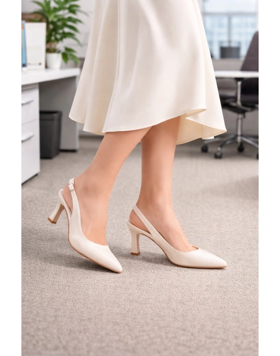 Şık ve Klasik Sivri Burun Kadın Topuklu Ayakkabı