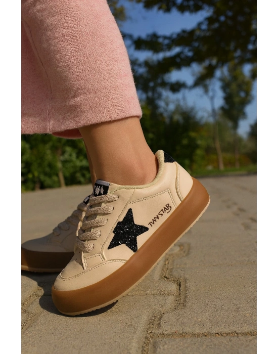 Sstar Beyaz Gümüş Kız Çocuk Cırtlı Bantlı Sneaker Spor Ayakkabı