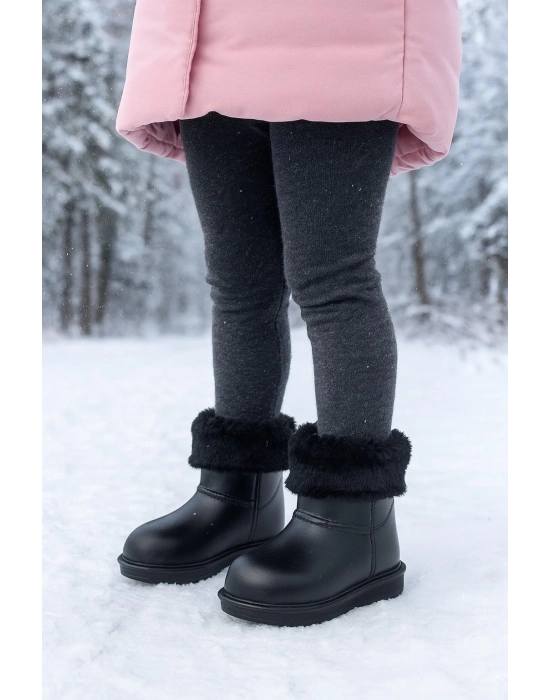 Su Geçirmez İçi Kürklü Kız Çocuk Eva Yağmur Kar Botu