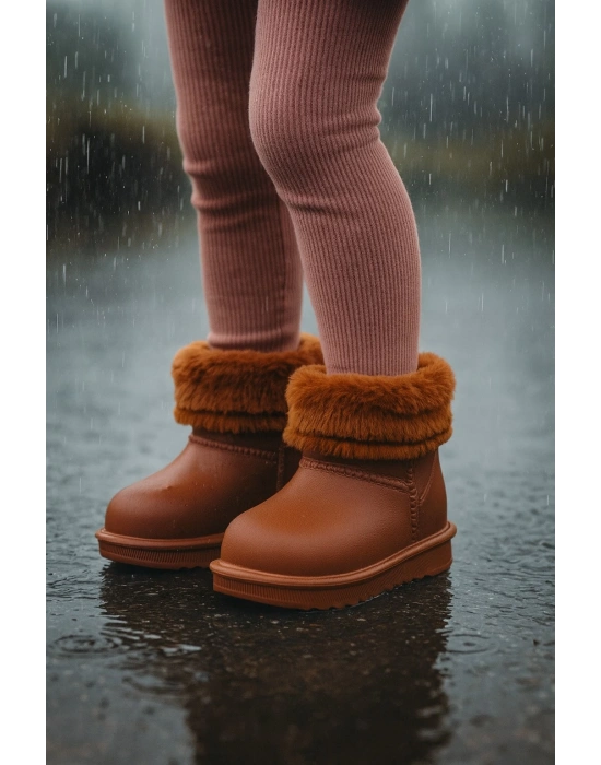 Su Geçirmez İçi Kürklü Kız Çocuk Eva Yağmur Kar Botu