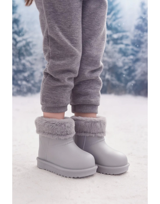 Su Geçirmez İçi Kürklü Kız Çocuk Eva Yağmur Kar Botu