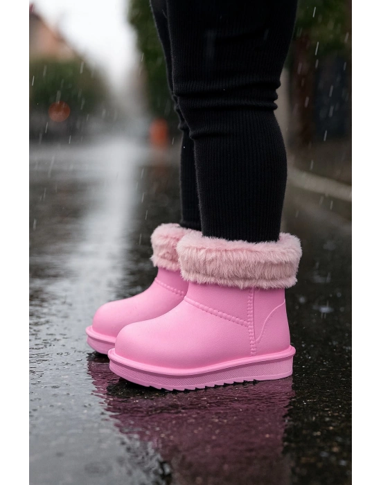 Su Geçirmez İçi Kürklü Kız Çocuk Eva Yağmur Kar Botu