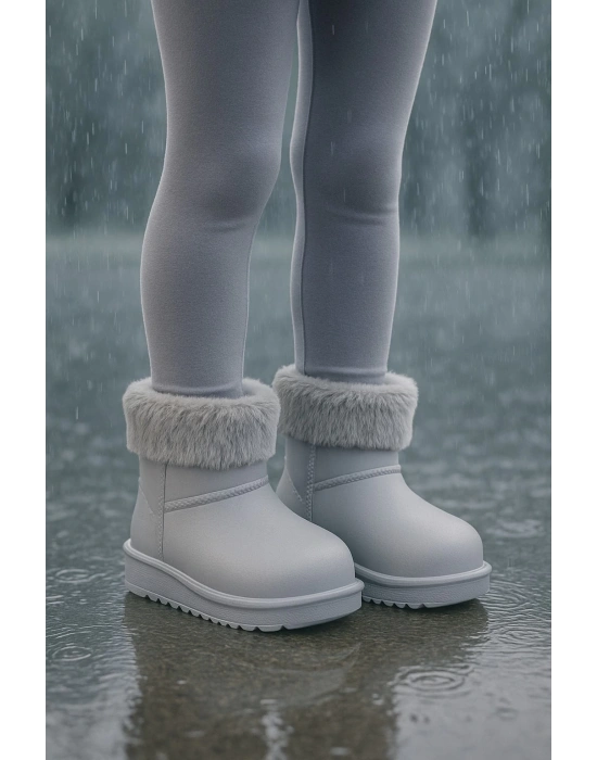 Su Geçirmez İçi Kürklü Kız Çocuk Eva Yağmur Kar Botu