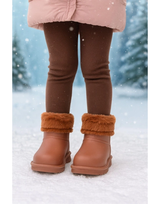 Su Geçirmez İçi Kürklü Kız Çocuk Eva Yağmur Kar Botu