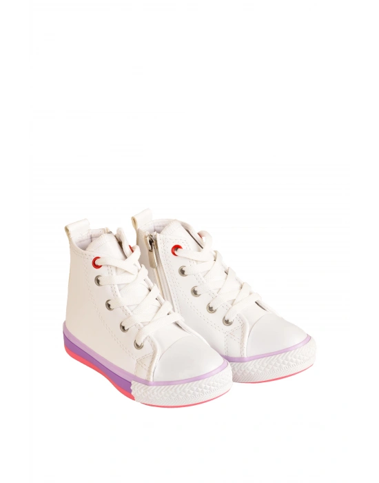 Unisex Çocuk Boğazlı Fermuarlı Hafif Anatomik Taban Cilt Spor Ayakkabı