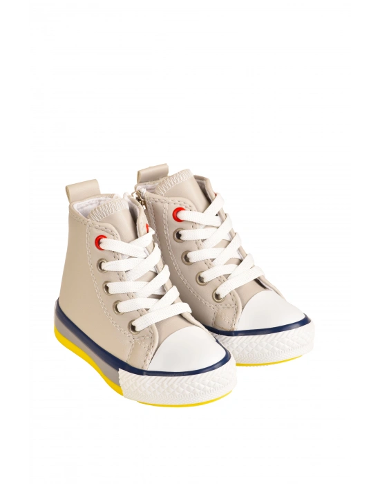 Unisex Çocuk Boğazlı Fermuarlı Hafif Anatomik Taban Cilt Spor Ayakkabı