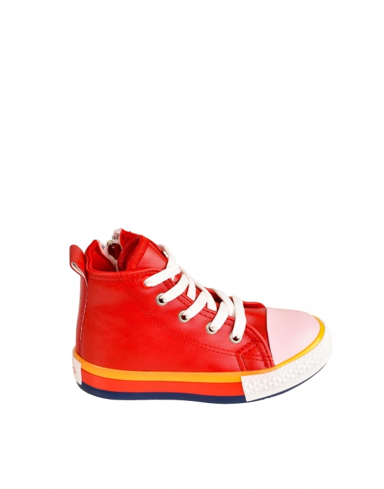 Unisex Çocuk Boğazlı Fermuarlı Hafif Anatomik Taban Cilt Spor Ayakkabı