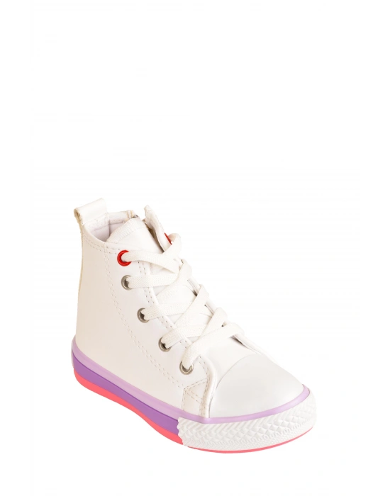 Unisex Çocuk Boğazlı Fermuarlı Hafif Anatomik Taban Cilt Spor Ayakkabı