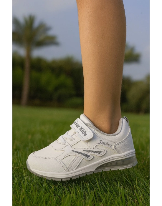 Unisex Çocuk Cırtlı Bağcıklı Sneaker Günlük Spor Ayakkabı