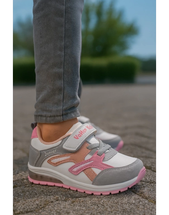 Unisex Çocuk Cırtlı Bağcıklı Sneaker Günlük Spor Ayakkabı