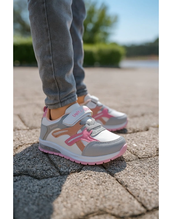 Unisex Çocuk Cırtlı Bağcıklı Sneaker Günlük Spor Ayakkabı