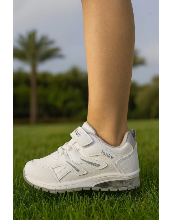 Unisex Çocuk Cırtlı Bağcıklı Sneaker Günlük Spor Ayakkabı