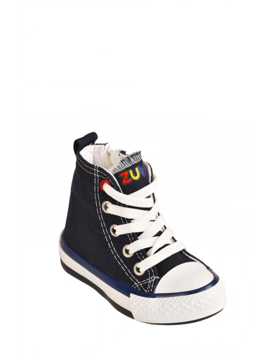 Unisex Çocuk Keten Boğazlı Bilekli Fermuarlı Spor Ayakkabı